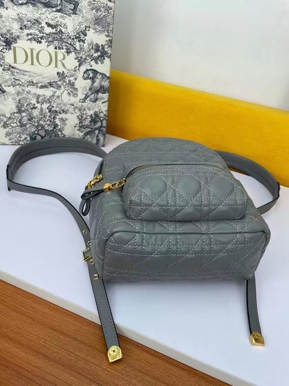 SMALL DIOR BACKPACK Cannage Lambskin M9222U grey