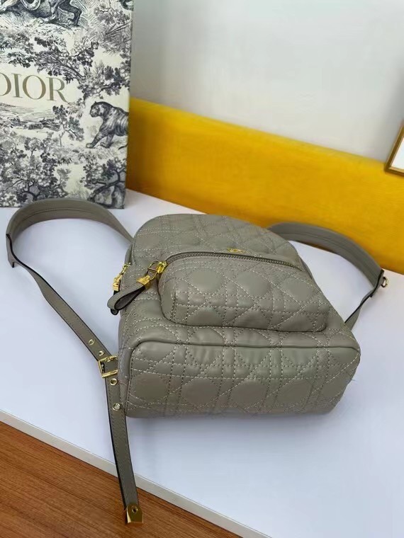 SMALL DIOR BACKPACK Cannage Lambskin M9222U light grey