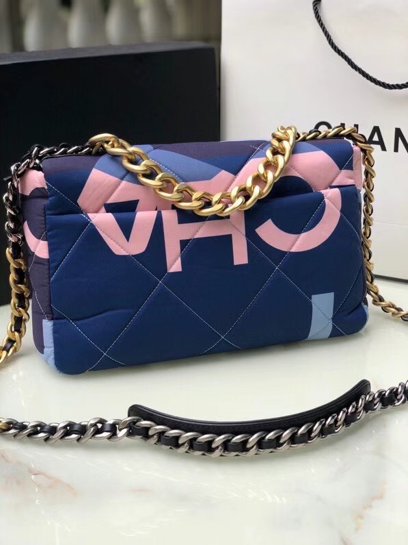 Chanel 19 flap bag AS1160 blue