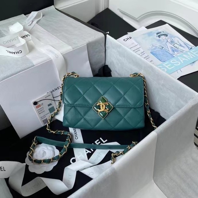 Chanel Flap Shoulder Bag Original leather AS2633 green