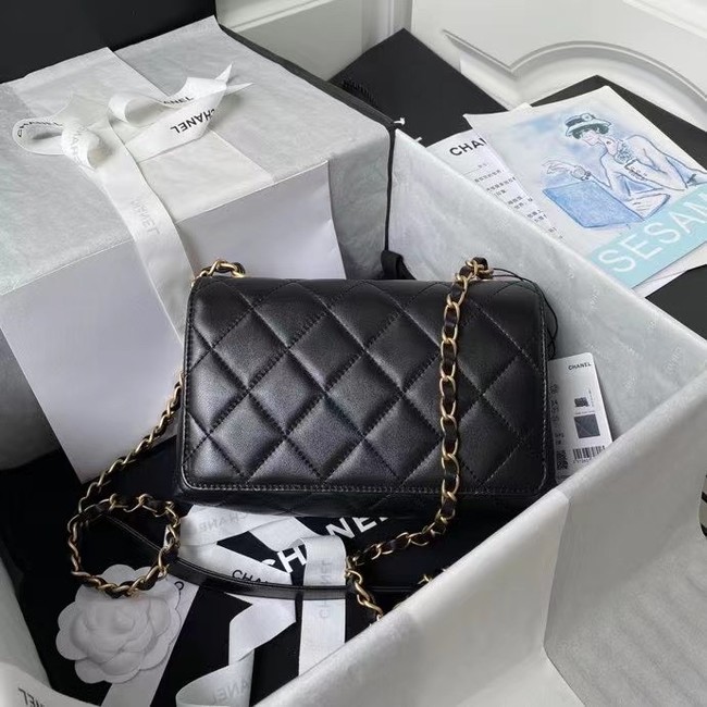 Chanel Flap Shoulder Bag Original leather AS2634 black