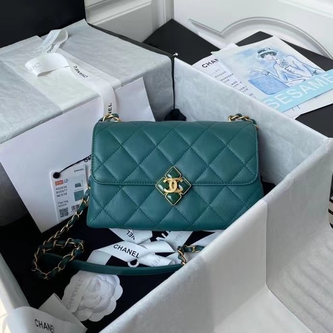 Chanel Flap Shoulder Bag Original leather AS2634 green