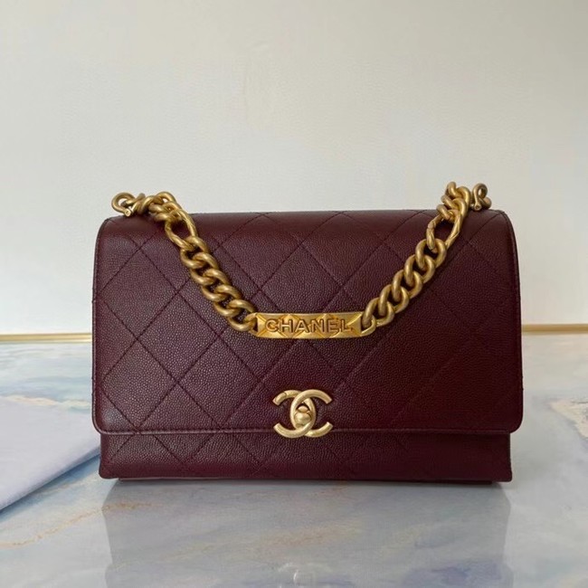 Chanel Flap Shoulder Bag Original leather AS2764 Wine