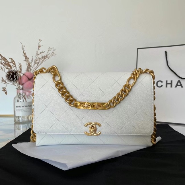 Chanel Flap Shoulder Bag Original leather AS2764 white