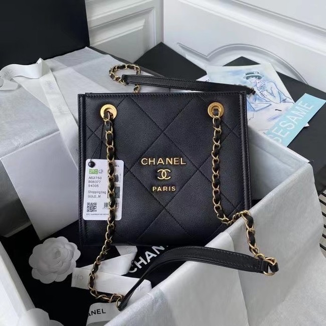 Chanel leather Shoulder Bag AS2750 black