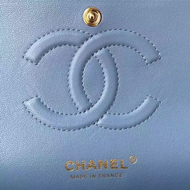 chanel classic handbag Lambskin & gold Metal A01112 blue