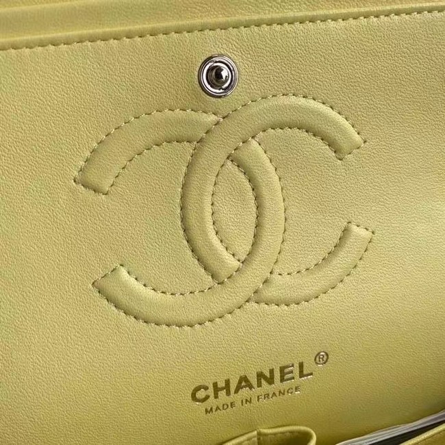 chanel classic handbag Lambskin & silver Metal A01112 yellow