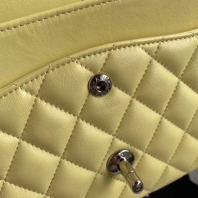 chanel classic handbag Lambskin & silver Metal A01112 yellow