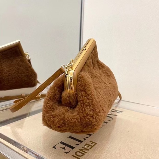 FENDI FIRST SMALL brown sheepskin bag 8BP129AH