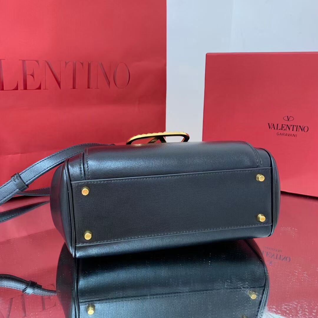 VALENTINO calf leather handbag V0754 BLACK