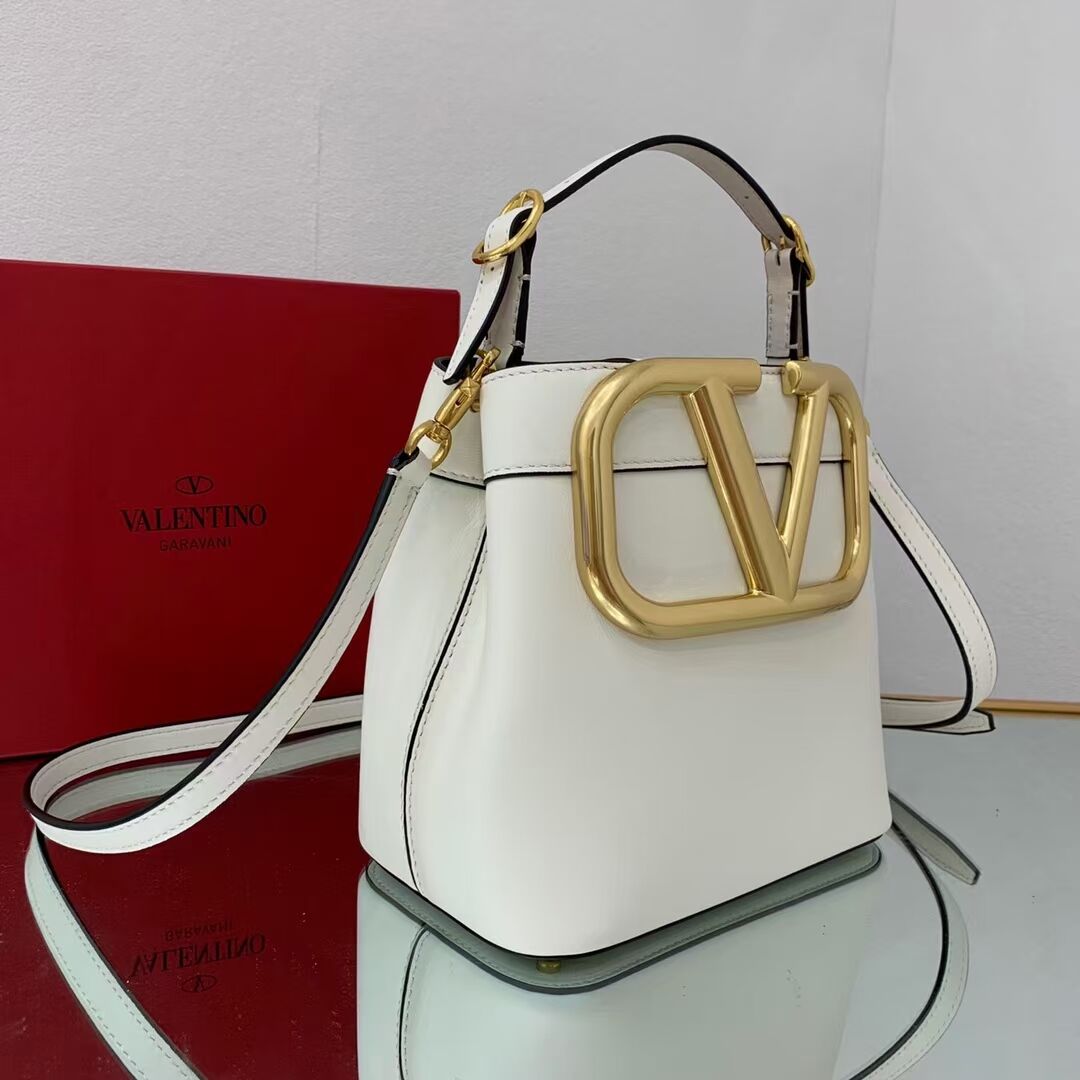 VALENTINO calf leather handbag V0754 white