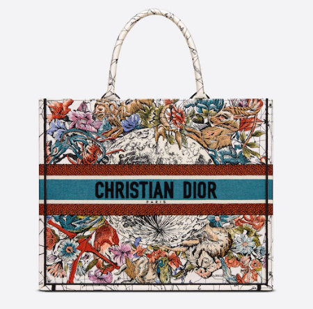 DIOR BOOK TOTE Latte Multicolor Dior Constellation Embroidery M1286Z