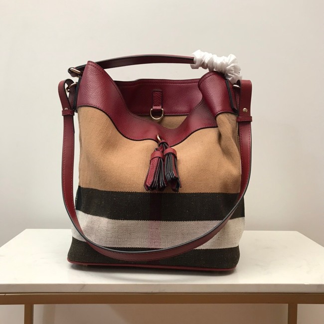 BurBerry Leather Shoulder Bag 3982 Burgendy