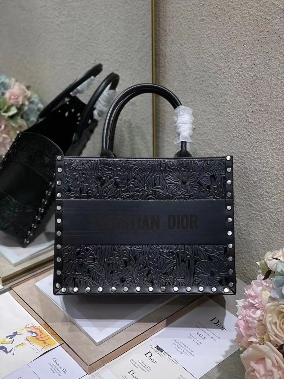 DIOR BOOK TOTE Multicolor Embroidery M1296ZR-18 BLACK