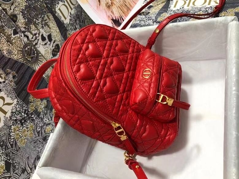 MINI DIOR BACKPACK Cannage Lambskin M9222 red