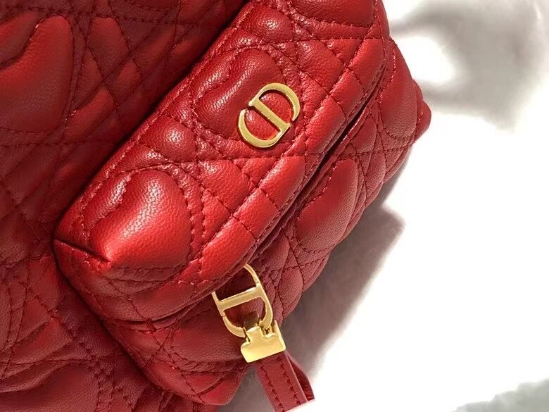 MINI DIOR BACKPACK Cannage Lambskin M9222 red