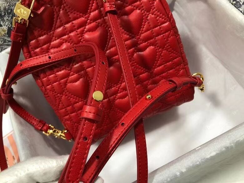 MINI DIOR BACKPACK Cannage Lambskin M9222 red