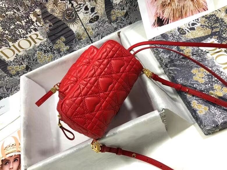 MINI DIOR BACKPACK Cannage Lambskin M9222 red