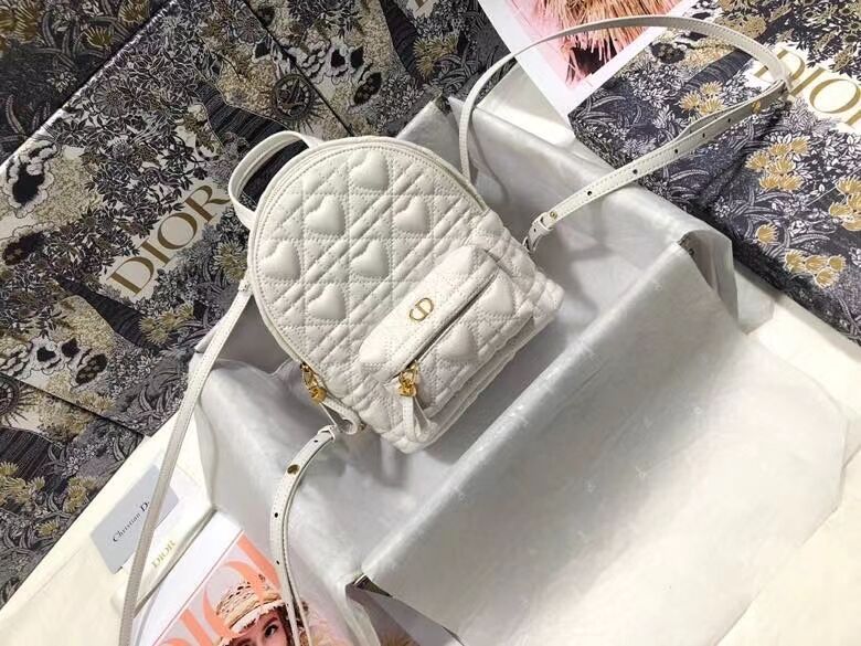 MINI DIOR BACKPACK Cannage Lambskin M9222 white