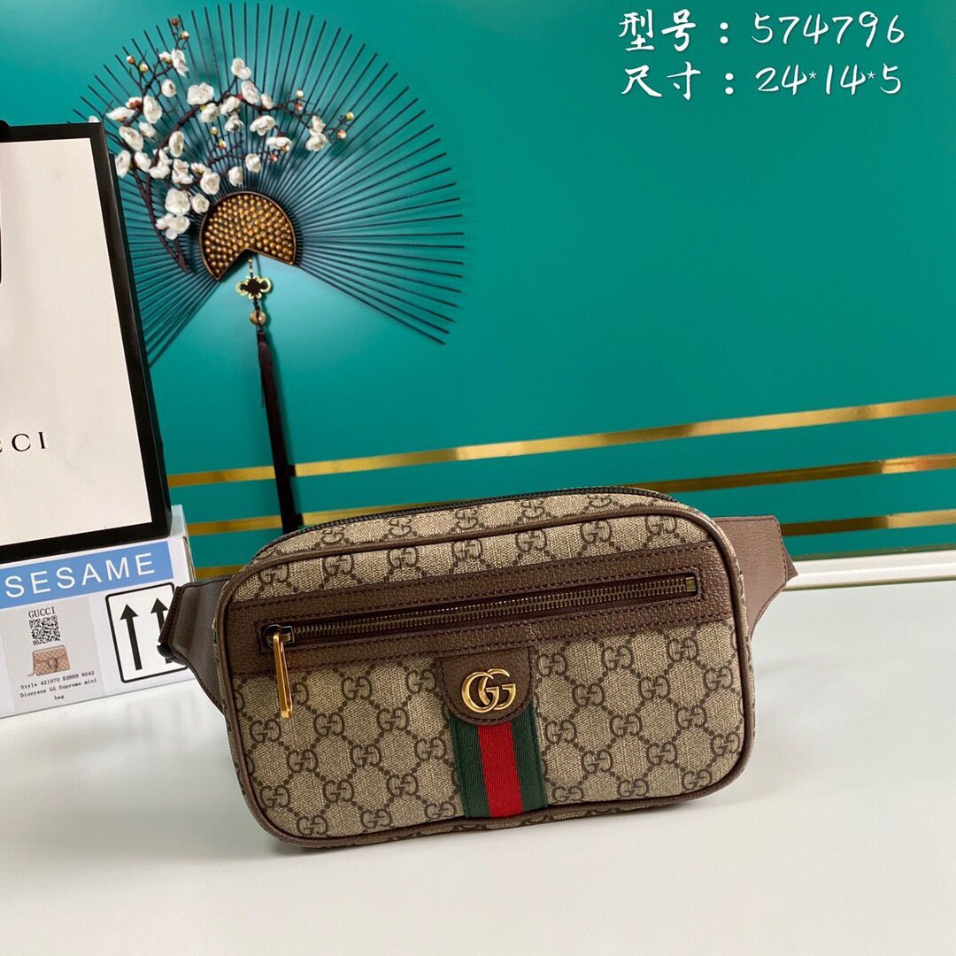 Gucci GG Original GG Leather belt bag 574796 brown