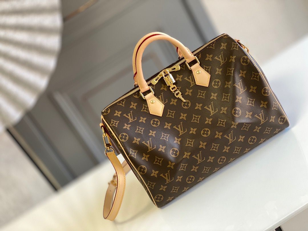 Louis Vuitton Speedy 35 Original Leather Shoulder Strap Bag M40392