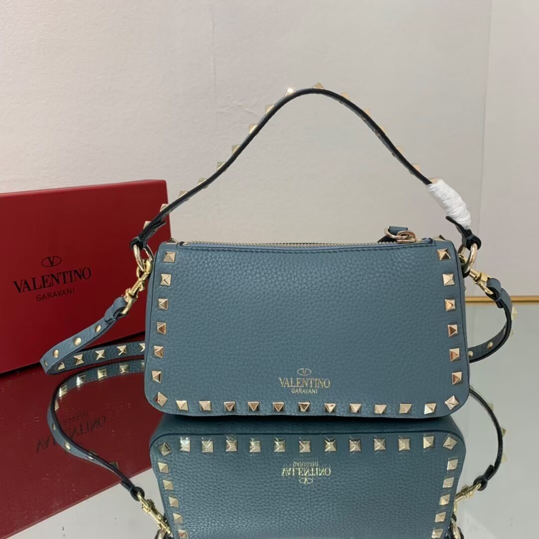 VALENTINO Origianl leather shoulder bag V4700 blue