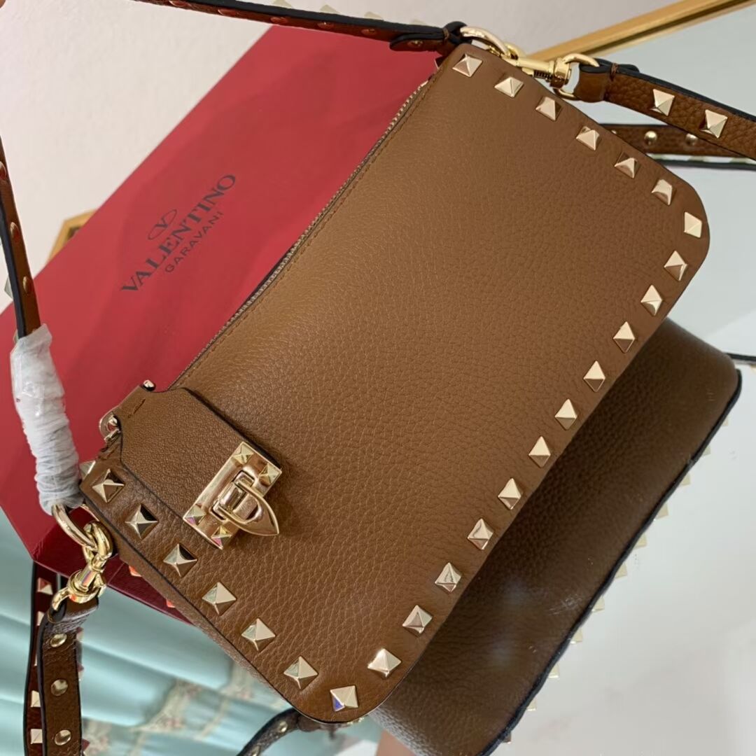 VALENTINO Origianl leather shoulder bag V4700 brown