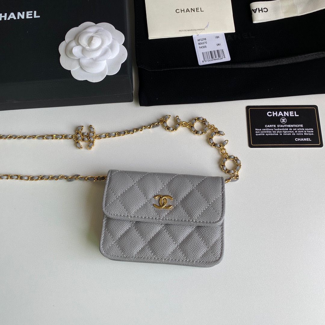 Chanel WOC Belt Bag Original Caviar Leather 2306 Gray