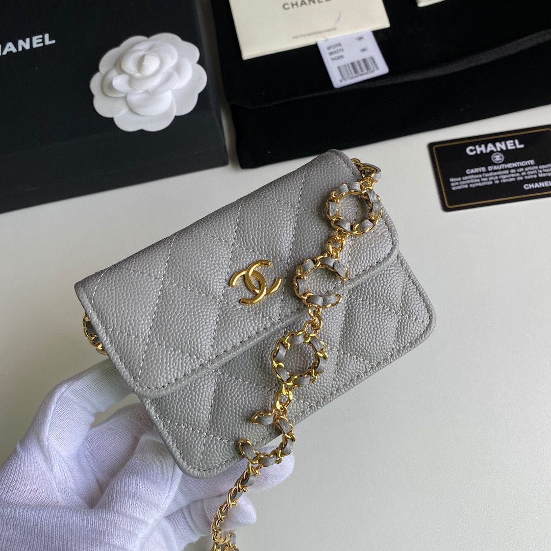 Chanel WOC Belt Bag Original Caviar Leather 2306 Gray