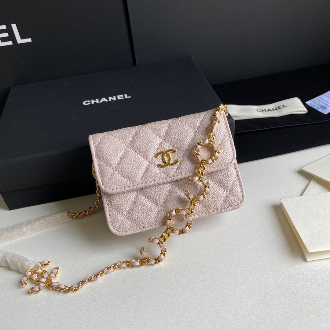 Chanel WOC Belt Bag Original Caviar Leather 2306 Light Pink