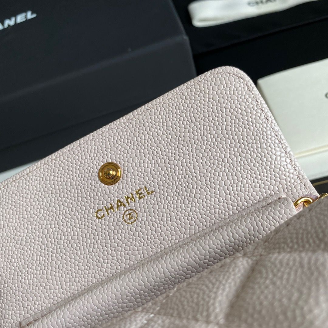 Chanel WOC Belt Bag Original Caviar Leather 2306 Light Pink