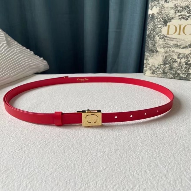 DIOR Leather 17MM Belt B0118UM red gold Buckle