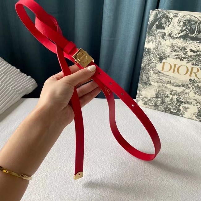 DIOR Leather 17MM Belt B0118UM red gold Buckle