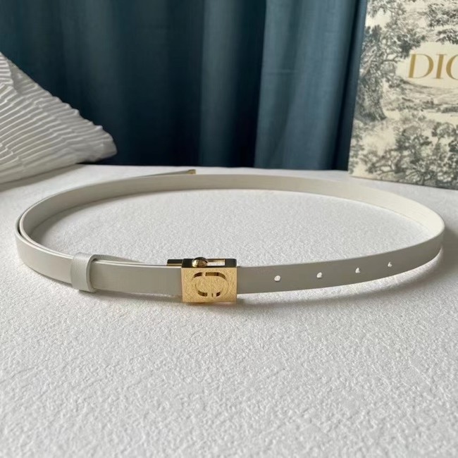 DIOR Leather 17MM Belt B0118UM white gold Buckle