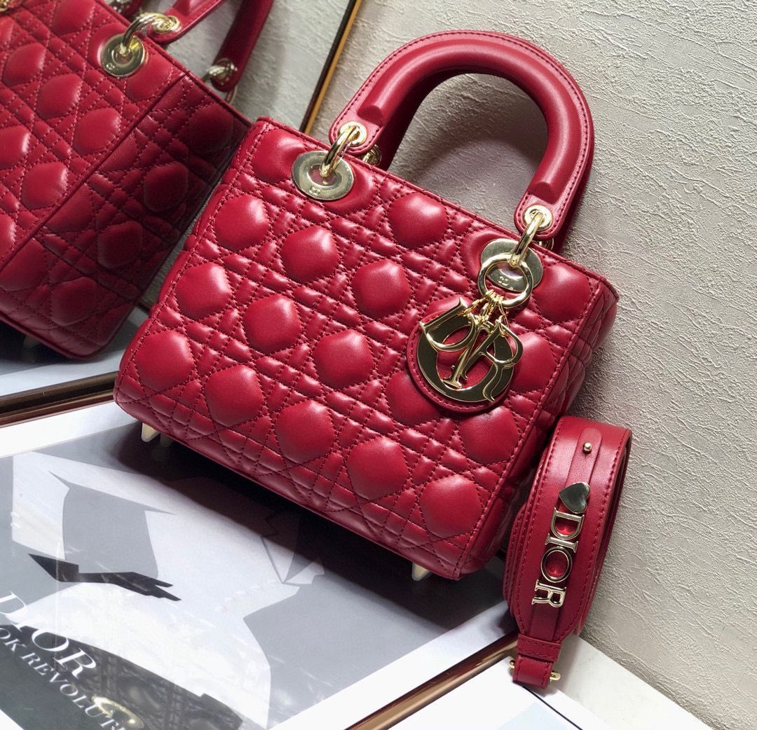 LADY DIOR MY ABCDIOR BAG Cannage Lambskin M0538O Red