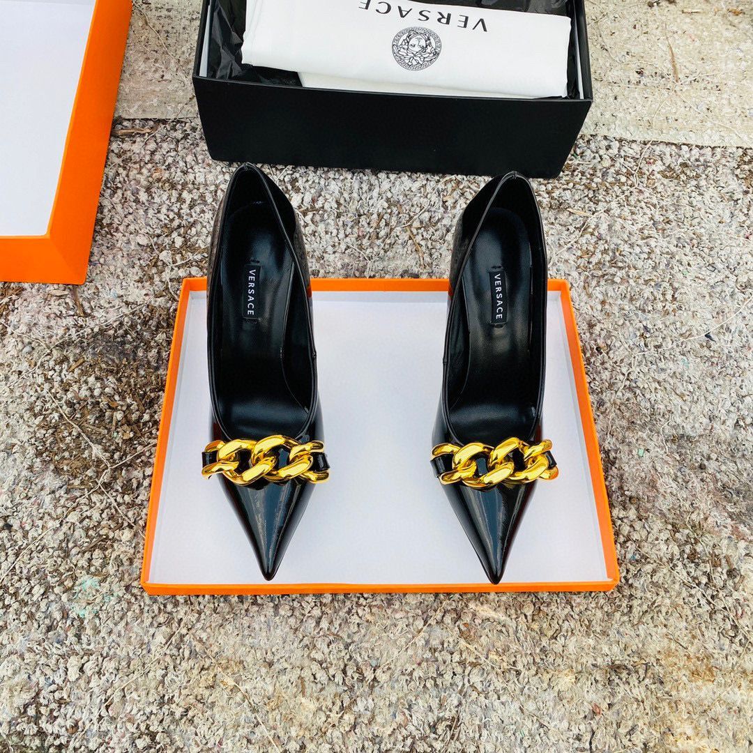 Versace Shoes 95mm Heels V72370 Black