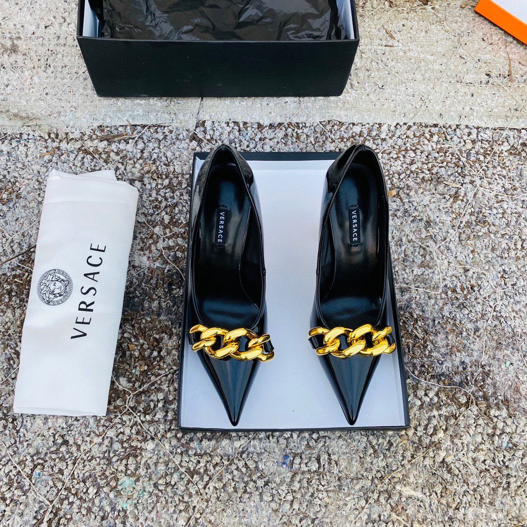 Versace Shoes 95mm Heels V72370 Black