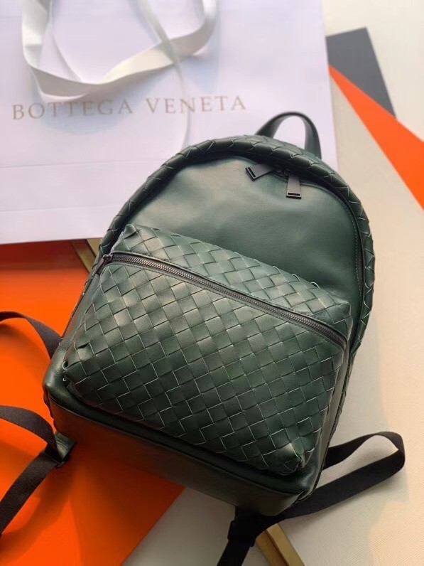 Bottega Veneta CLASSIC INTRECCIATO Intrecciato leather backpack 7786 RAINTREE