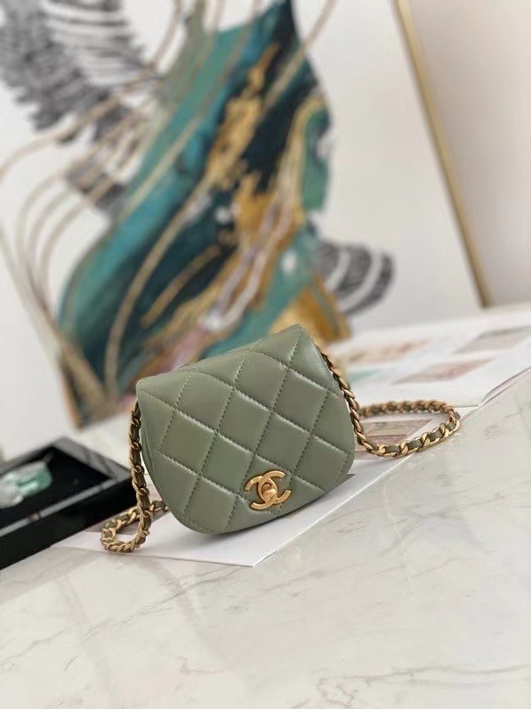 Chanel mini Flap Shoulder Bag Original leather AP2344 green