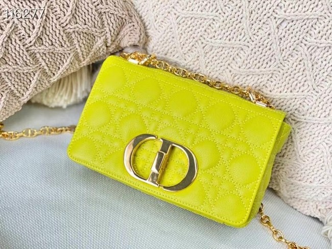 Dior SMALL DIOR CARO BAG Soft Cannage Calfskin M9241 lemon