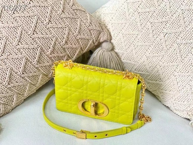 Dior SMALL DIOR CARO BAG Soft Cannage Calfskin M9241 lemon