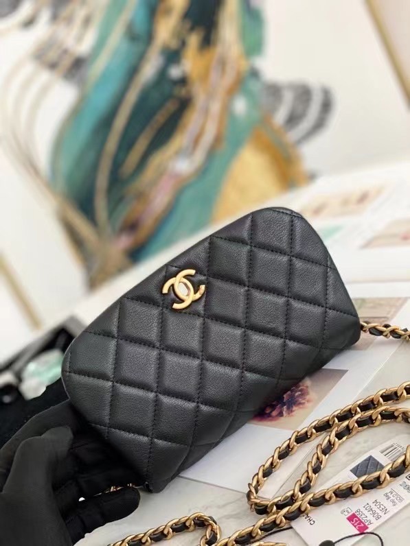 Chanel Small Flap Shoulder Bag Original leather AP2358 black