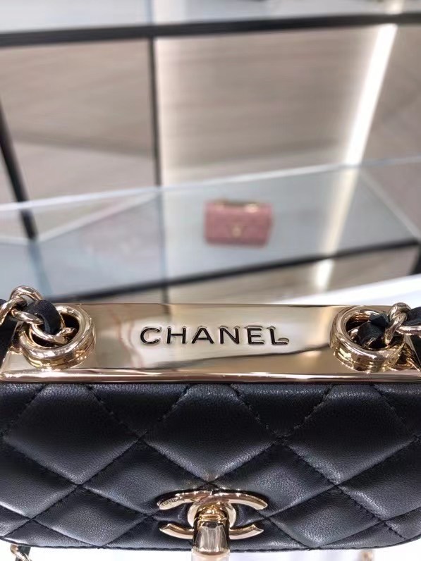 Chanel mini Flap Shoulder Bag Original leather AP2301 black