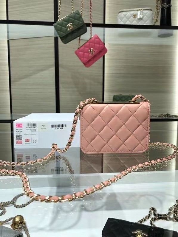 Chanel mini Flap Shoulder Bag Original leather AP2301 pink