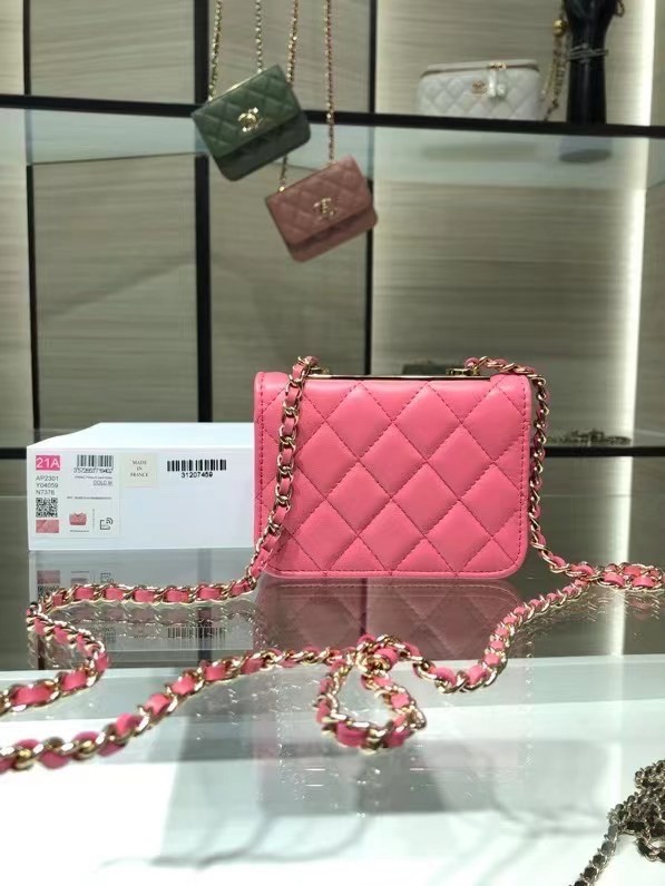 Chanel mini Flap Shoulder Bag Original leather AP2301 rose