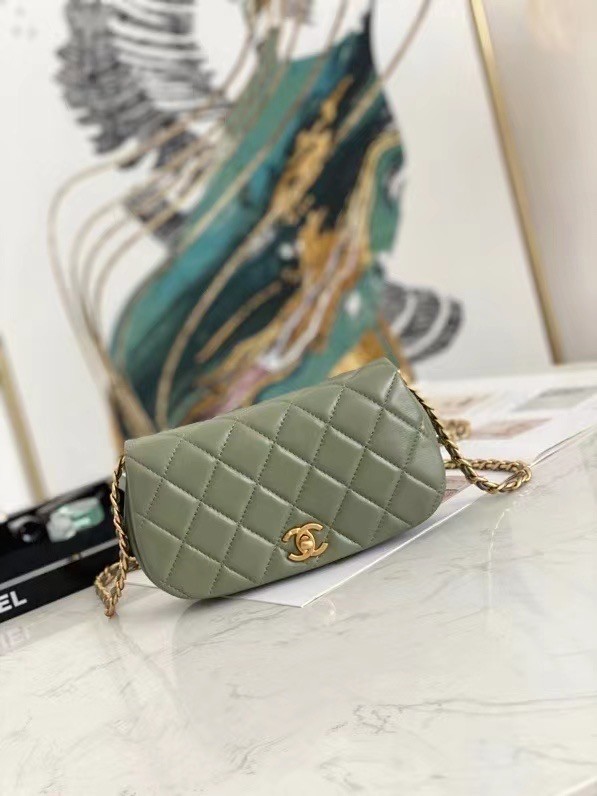 Chanel mini Flap Shoulder Bag Original leather AP2344 green