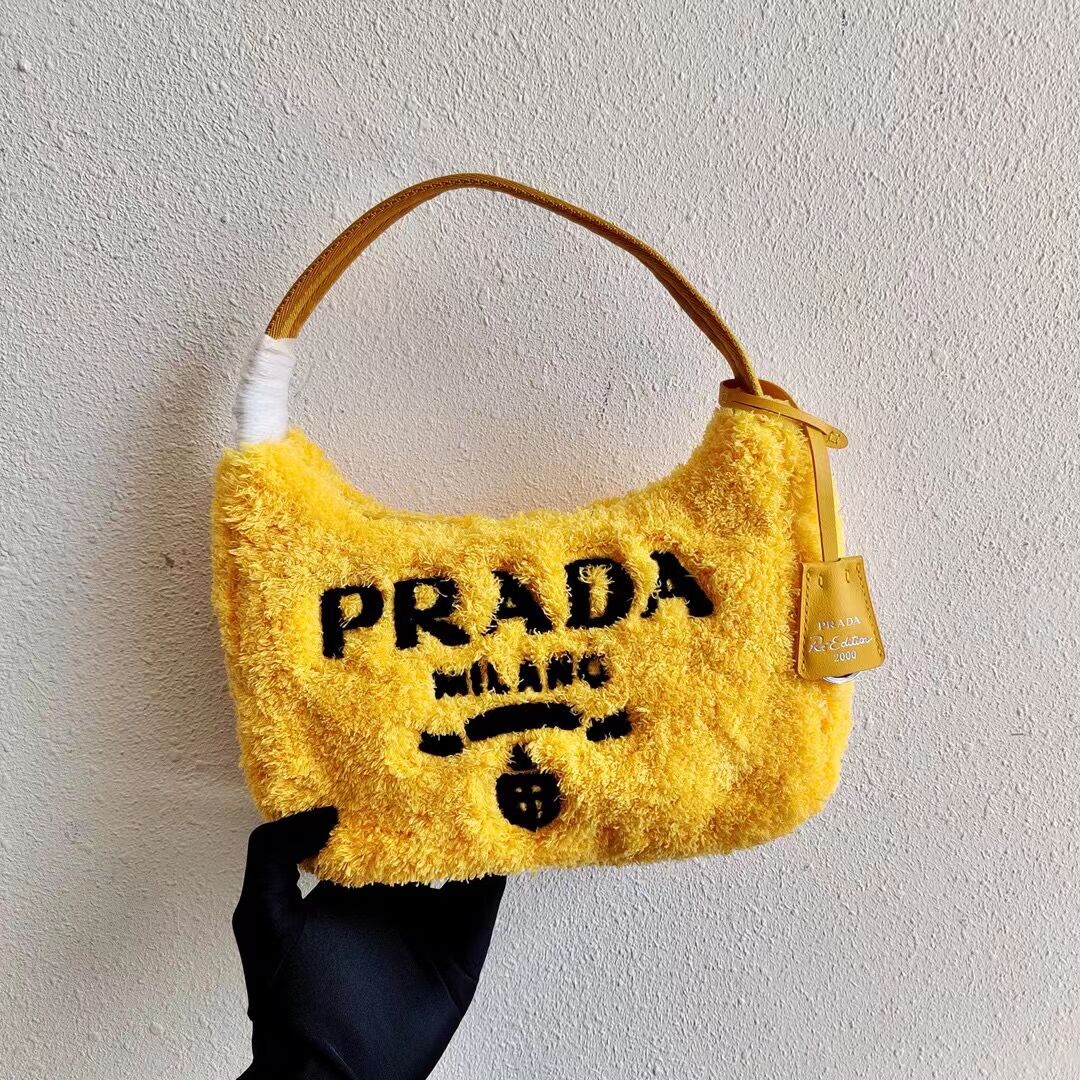 Prada Re-Edition 2000 terry mini-bag 1NE515 yellow