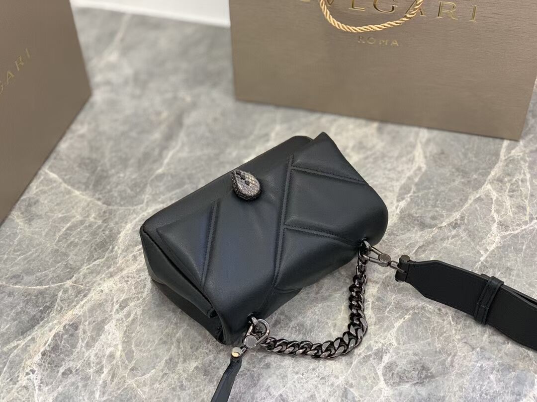 Bvlgari Serpenti Forever leather small crossbody bag B219068 black