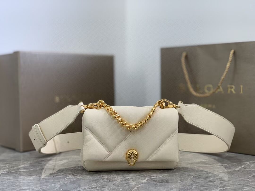 Bvlgari Serpenti Forever leather small crossbody bag B219068 cream