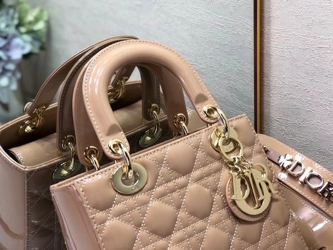 SMALL LADY DIOR BAG Beige Patent Calfskin M0531 Beige